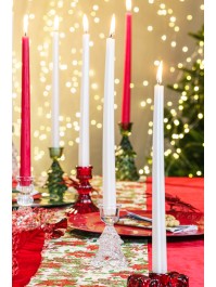 BOUGEOIR FLAMBEAU VERRE SAPIN TRANSPARENT DIA 6.3CM X 10CM