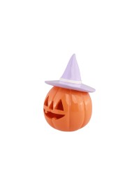 CITROUILLE RESINE ORANGE AVEC CHAPEAU LILAS SUMMERWEEN 12.5CM X 12.3CM X 17CM