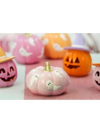 CITROUILLE ROSE PASTEL AVEC FANTOMES SUMMERWEEN 15.5CM X 15.5CM X 11CM
