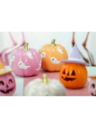 CITROUILLE ORANGE PASTEL AVEC FANTOMES SUMMERWEEN 14.5CM X 14.5CM X 14.8CM