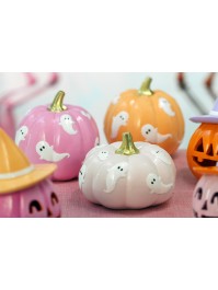 CITROUILLE ROSE AVEC FANTOMES SUMMERWEEN 14.5CM X 14.5CM X 14.8CM
