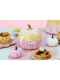 POLYRESIN CUTE PUMPKIN WITH GHOSTS 14.5CM X 14.5CM X 14.8CM