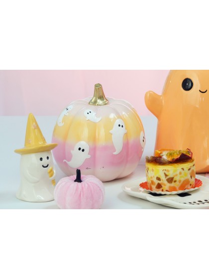CITROUILLE COULEURS DEGRADEES AVEC FANTOMES SUMMERWEEN 14.5CM X 14.5CM X 14.8CM