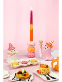 BOUGEOIR RESINE 3 CITROUILLES SOURIANTES SUMMERWEEN 6.3CM X 6.3CM X 13CM