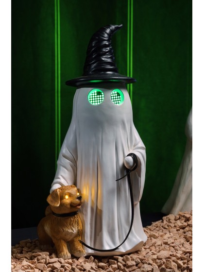 GEIST KUNSTHARZ HUT POINTU MIT HUND AUGEN LED DYNAMIQUES SUMMERWEEN 23.5CM X 20CM X 45.5CM