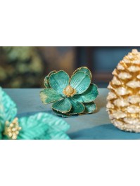 FLEUR DECO TEAL SUR CLIP - 2 ASS DIA 16CM X 12CM