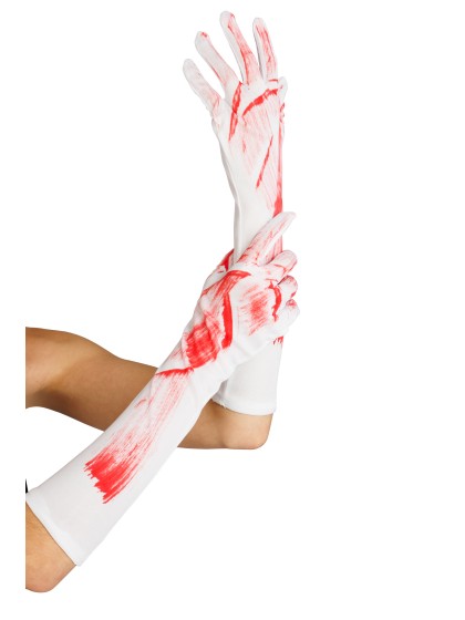 KIT MARIEE ENSANGLANTEE - 2 PCS SERRE-TETE ET GANTS SERRE-TETE: 18CM X 5CM X 90CM GANTS: 9CM X 2CM X 43CM