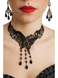 KIT 3 PCS - COLLIER BOUCLES D’OREILLES BRACELET AVEC BAGUE BUTTERFLY DENTELLE COLLIER: 30CM X0.5CM X 20CM BO: 2CM X 0.5CM X 7