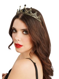 BLACK STONES CROWN TIARA 15.5CM X 12CM X 5CM