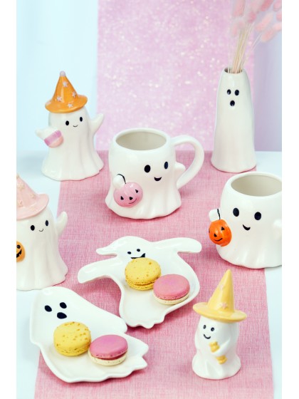 GHOST CERAMIC PLATE - 2 ASSORTED ENV. 17CM X 1.5CM X 20CM