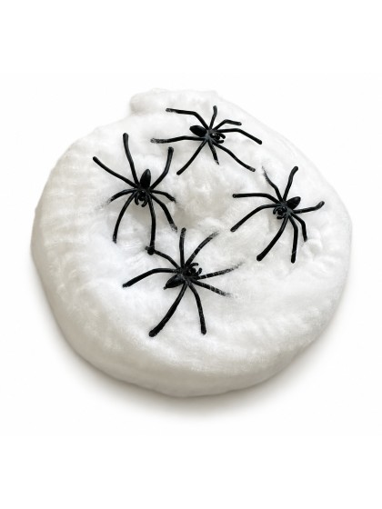SPINNENNETZ WEISS + 4 SPINNE 30GR