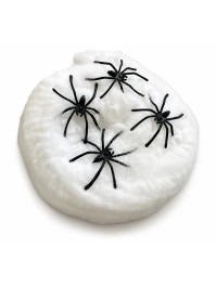 SPINNENNETZ WEISS + 4 SPINNE 30GR