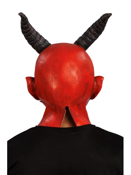 MASQUE LATEX KRAMPUS ROUGE 26CM X 26CM X 38CM