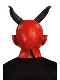 MASKE LATEX KRAMPUS ROT 26CM X 26CM X 38CM