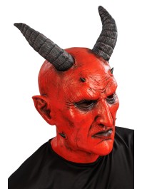 MASQUE LATEX KRAMPUS ROUGE 26CM X 26CM X 38CM
