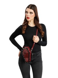 DARK RED COFFIN BAG 12CM X 8CM X 22CM