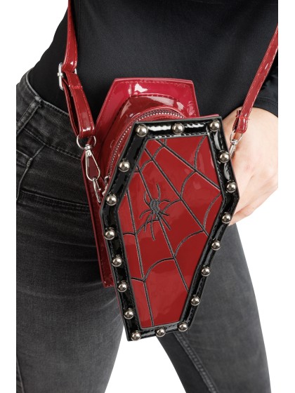 SAC BANDOULIERE CERCUEIL BORDEAUX 12CM X 8CM X 22CM