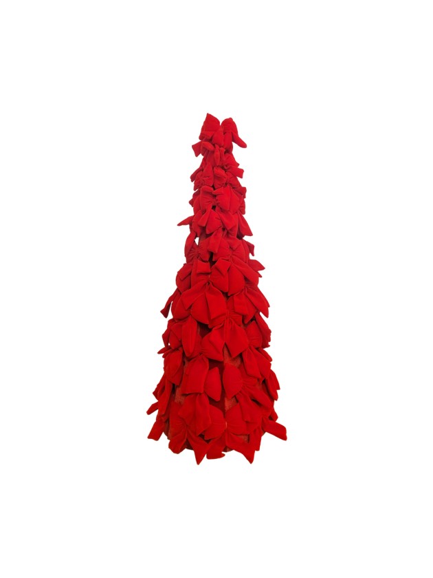 RED VELVET BOWS XMAS TREE DIA 30CM X 83CM