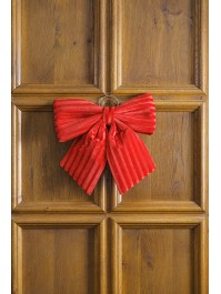NOEUD VELOURS ROUGE TEXTURE 34CM X 5CM X 36CM