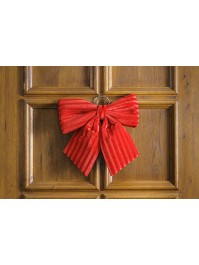 NOEUD VELOURS ROUGE TEXTURE 34CM X 5CM X 36CM