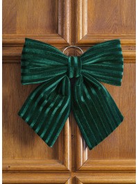 NOEUD VELOURS VERT TEXTURE 34CM X 5CM X 36CM
