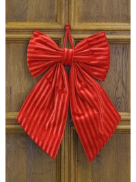 NOEUD VELOURS ROUGE TEXTURE 45CM X 4CM X 60CM