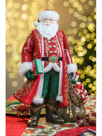 RESIN SANTA WITH GIFTS BAG 32.3CM X 20CM X 46.7CM