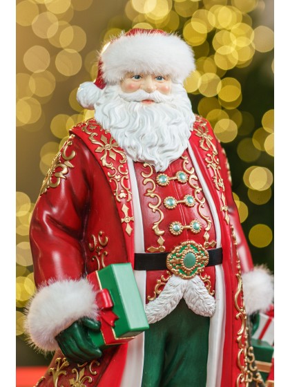 RESIN SANTA WITH GIFTS BAG 32.3CM X 20CM X 46.7CM