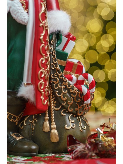 RESIN SANTA WITH GIFTS BAG 32.3CM X 20CM X 46.7CM