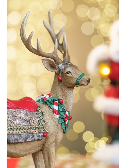 RESIN SANTA’S DEER 30.5CM X 14CM X 40CM