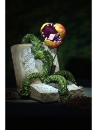POLYRESIN BOOK OF SPELLS WITH CARNIVOROUS PLANT 29CM X 25CM X 29CM