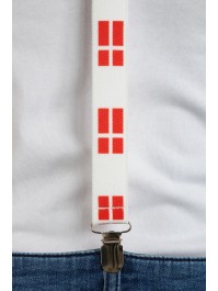 SET FAN 3 PCS DANEMARK TRÄGER: 2,5 CM X 0,5 CM X 100 CM FLIEGE: 13 CM X 1,5 CM X 7 CM BRILLE: 14,5 CM X 4,5 CM