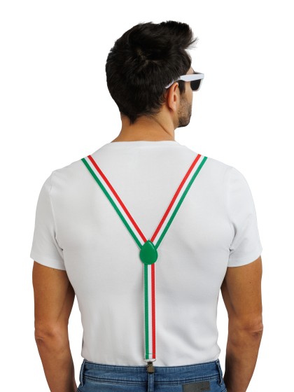 ITALY SUPPORTER 3PCS SET SUSPENDERS 2.5CM X 0.5CM X 100CM BOW TIE 13CM X 1.5CM X 7CM GLASSES 14.5CM X 4.5CM