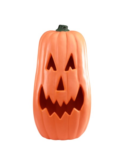 PLASTIC ORANGE PUMPKIN WITH LED LIGHT 35CM X 18CM X 68CM