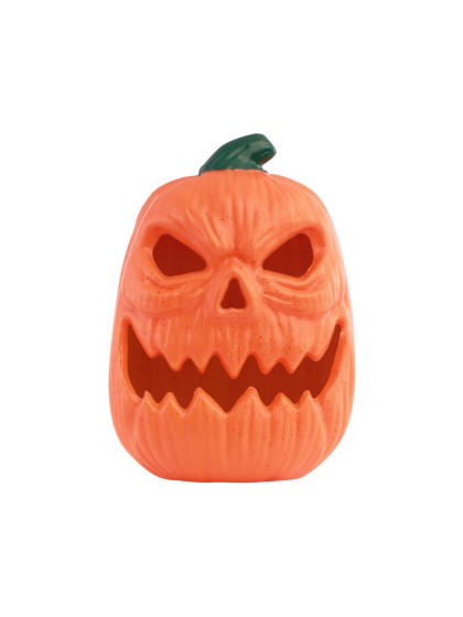 PLASTIC ORANGE PUMPKIN WITH LED LIGHT 20CM X 15CM X 28CM