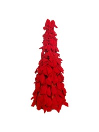 SAPIN NOEUDS VELOURS ROUGES DIA 35CM X 120CM