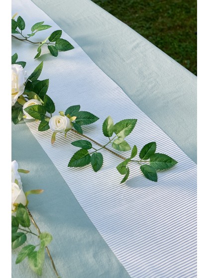 CHEMIN DE TABLE ALMA BLANC 28CM X 3M