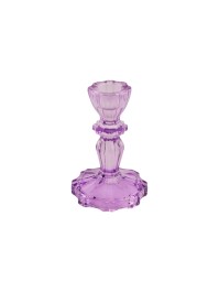 BOUGEOIR VERRE FLAMBEAU SIENNA LILAS DIA 7.5CM X 11CM