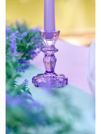 BOUGEOIR VERRE FLAMBEAU SIENNA LILAS DIA 7.5CM X 11CM