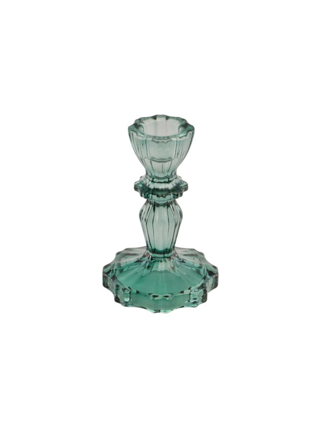 BOUGEOIR VERRE FLAMBEAU SIENNA EUCALYPTUS DIA 7.5CM X 11CM