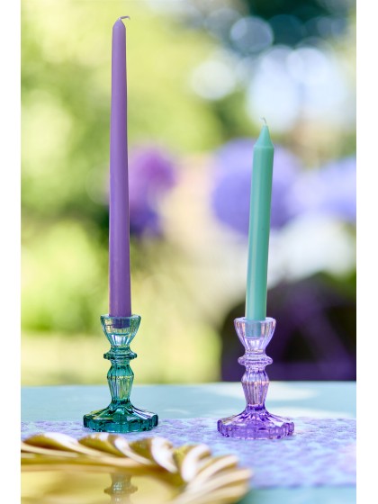 YUCALYPTUS SIENNA GLASS TAPER CANDLEHOLDER DIA 7.5CM X 11CM