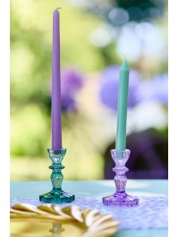 YUCALYPTUS SIENNA GLASS TAPER CANDLEHOLDER DIA 7.5CM X 11CM