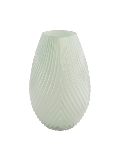 EUKALYPTUS GLAS-VASE RELIEFFOLIE DIA 15CM X 23.5CM