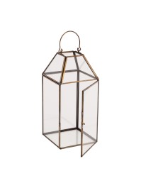 LANTERNE VERRE ET METAL GARDEN 10CM X 10CM X 22CM