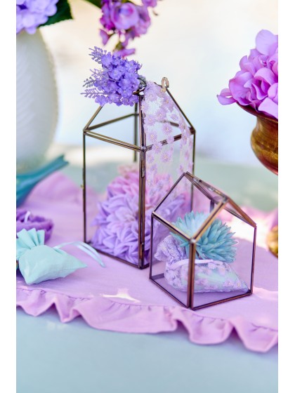 LANTERNE VERRE ET METAL GARDEN 10CM X 10CM X 22CM