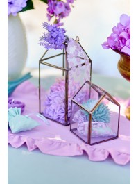 LANTERNE VERRE ET METAL GARDEN 10CM X 10CM X 22CM