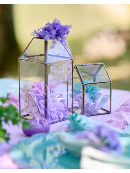SERRE VERRE ET METAL GARDEN 9CM X 9CM X 13CM