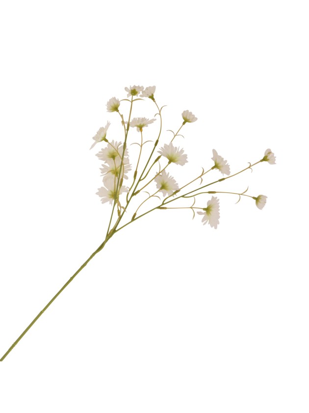 TIGE 3 BRANCHES SCABIEUSE BLANC 16CM X 6CM X 61CM
