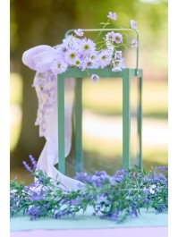 TIGE 3 BRANCHES SCABIEUSE LILAS 16CM X 6CM X 61CM
