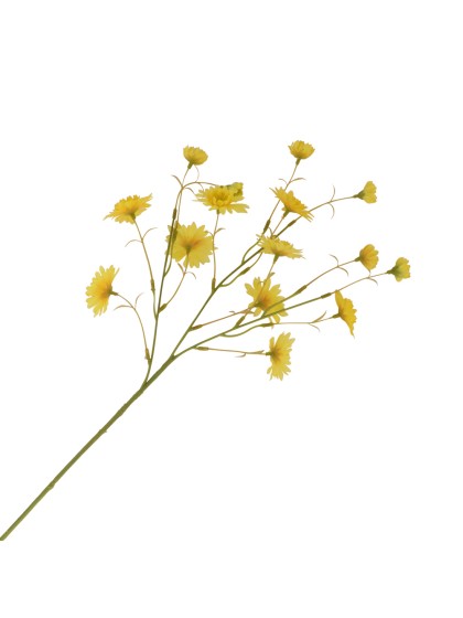 TIGE 3 BRANCHES SCABIEUSE JAUNE 16CM X 6CM X 61CM